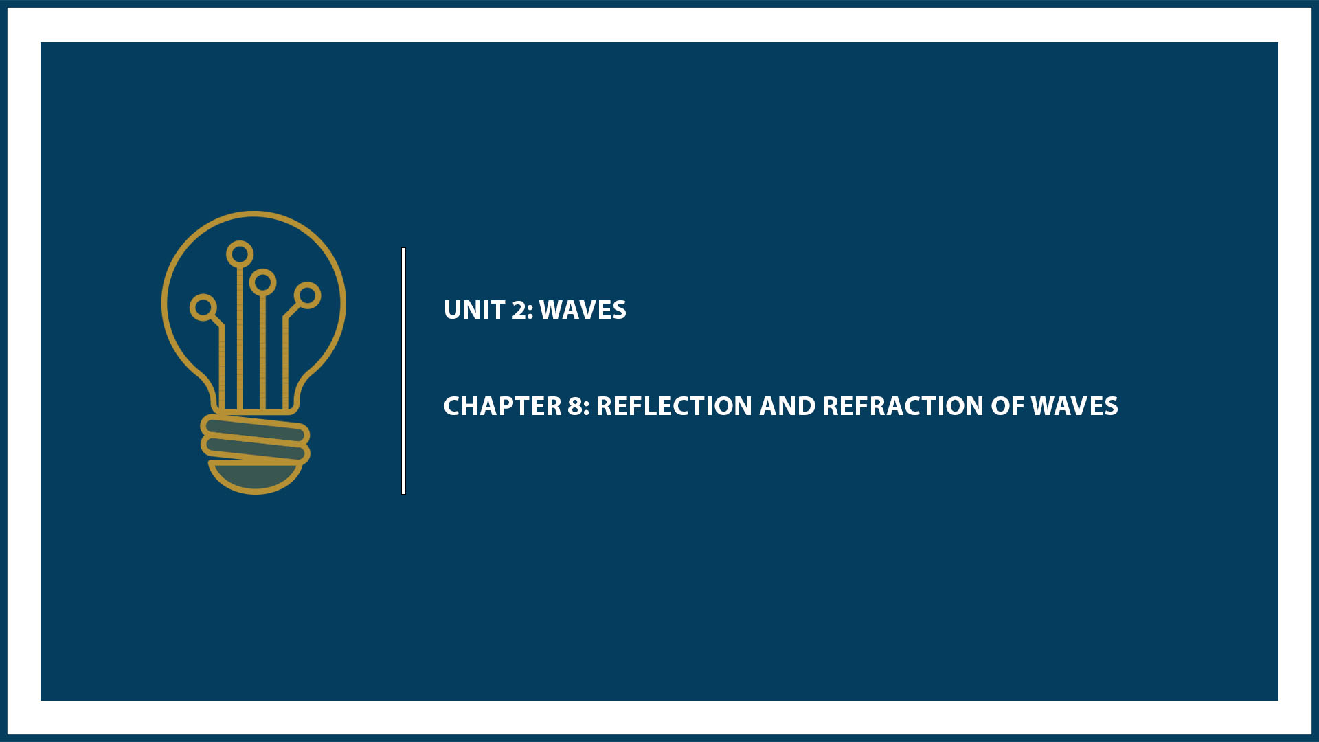 Unit Two: (Suspended Part) Chapter 8: Reflection and Refraction of Waves